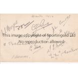 CRICKET An album page of 11 autographs of the 1934 Hampshire team to include Arnold, Moore , Boyes ,