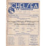 CHELSEA / LEICESTER Single sheet programme Chelsea Reserves v Leicester City Reserves 16/11/1946.