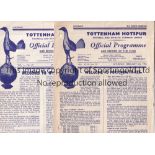 TOTTENHAM HOTSPUR Sixteen home Reserve Team programmes: 54/5 Portsmouth punched holes, 57/8