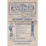 WALTHAMSTOW AVENUE - OLDHAM 48 Walthamstow Avenue home programme v Oldham, 11/12/48, Cup 2nd