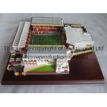 ARSENAL / HIGHBURY A large scale model of Highbury stadium in 1996 on an 11.5" X 9.5" wooden