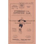 TOTTENHAM HOTSPUR Programme for the away Eastern Counties League match v Stowmarket 11/12/1954.