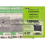 HIBS Fifty six Hibernian home programmes 1956-1988 to include v Clyde 1955/56, Queen's Park ,