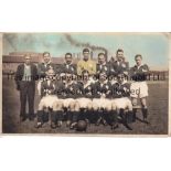 SCOTTISH TEAM POSTCARD. A coloured postcard size team group from 1951/2 season. Generally good