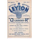 LEYTON V WORTHING 1937 Programme for the Amateur Cup match at Leyton 9/1/1937. Good