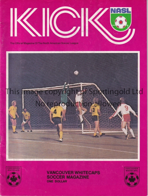 MANCHESTER UNITED Official Kick programme for the away Friendly v. Vancouver Whitecaps 24/5/1976.