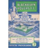 BLACKBURN / CHELSEA Scarce programme for the match at Ewood Park 16/9/1963 played on a Monday night.
