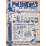 CHELSEA Programme Chelsea v Everton FA Cup 3rd Round 8/1/1938. Not Ex Bound Volume. Punch holes with