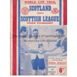 SCOTLAND World Cup Trial match at Easter Road, Edinburgh 3/2/1958, Scotland v Scottish League,