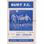 1966 F.A. YOUTH CUP SEMI-FINAL Programme for Bury at home v. Sunderland 26/4/1966 2nd Leg. Generally