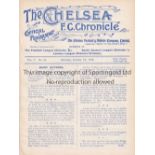 CHELSEA V FULHAM 1910 Programme for the Reserves team South Eastern League match at Chelsea 1/1/