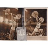 1948 OLYMPICS LONDON Twelve 8" X 6" black & white Press photographs from the Weightlifting