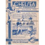CHELSEA / MAN UNITED Programme at Stamford Bridge 27/2/1937. Not ex Bound Volume. Slight staple