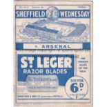 SHEFFIELD WEDNESDAY V ARSENAL 1935 Programme for the FA Cup Quarter-Final at Sheffield 2/3/1935.