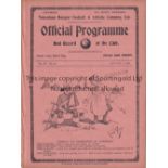 TOTTENHAM HOTSPUR V FULHAM 1910 Programme for the Reserves team South Eastern League match at