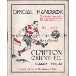 CLAPTON ORIENT 1931/2 Official handbook with pencil annotations inside. Good