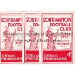 SOUTHAMPTON Seventy nine home programmes; x 4 60-61, x 3 61-62, x 2 63-64, x 1 64-65, x 6 65-66, x 6