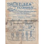CHELSEA Home programme v Manchester United 17/1/1920. Not ex Bound Volume. Staining on front cover