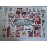 WIGAN RUGBY LEAGUE A limited edition Legends montage print 25" X 18" signed by the artist Leon