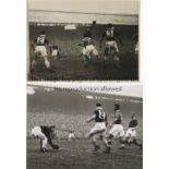 CARDIFF CITY V BIRMINGHAM CITY 1947/8 Eight reprinted black & white Press action photographs