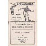 CREWE - NORTH SHIELDS 50 Crewe Alexandra home programme v North Shields, 25/11/50, Cup 1st Round,