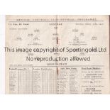 ARSENAL V BIRMINGHAM 1930 Programme for the FA Cup tie at Arsenal 25/1/1930, horizontal fold.