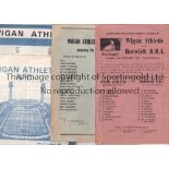 WIGAN ATHLETIC Thirty seven mainly pre-League programmes; x25 pre-league homes and x 3 aways. Home's