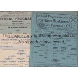 ARSENAL Three away single sheet wartime programmes v. Clapton Orient 9/10/1943, folded, worn and