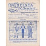 CHELSEA Programme Chelsea v Oldham Athletic 28/12/1912. Not Ex Bound Volume. Score inserted.