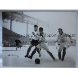 TOM FINNEY 1950 B/w 16 x 12 photo of Preston's winger trying to evade a challenge from a