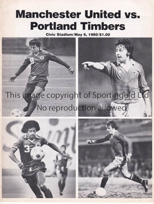 MANCHESTER UNITED Programme for the away Friendly v. Portland Timbers 6/5/1980