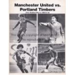 MANCHESTER UNITED Programme for the away Friendly v. Portland Timbers 6/5/1980