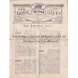 ARSENAL V CHELSEA 1924 Programme for the League match at Arsenal 27/10/1924. Folded in four.