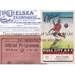 FULHAM A collection of 4 Fulham away friendly programmes at Chelsea 1909/10 (reproduction) ,