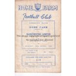 MANCHESTER UNITED Programme for the away Friendly v Home Farm Selected XI in Dublin 23/4/1956,