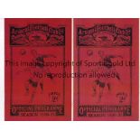 ARSENAL Two home Reserve team programmes with red replacement replica covers and original inside