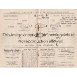 ARSENAL V QUEEN'S PARK RANGERS 1930 Programme for the Combination match at Arsenal 30/8/1930,