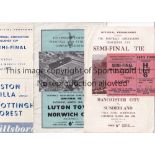 FA CUP SEMI FINALS A collection of 29 FA Cup Semi Final programmes 1955-1969 plus a ticket for the