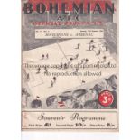ARSENAL Programme for the away Friendly v Bohemians Selected 17/10/1948 in Dublin, horizontal