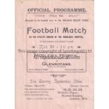 CHARITY FOOTBALL MATCH CIRCA 1914 Programme for the Charity Match, Middlesex Hospital v Glenroyans