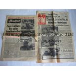 MANCHESTER UNITED / MUNICH 1958 Two national German newspapers with pictures of the results of the