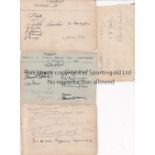 WATER POLO Four autograph pages from the 1920's to include Middlesex (winners of the 1923 County