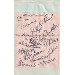 CRICKET An album page of all 14 autographs of the New Zealand tourists to England in 1931. Generally