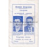 COLERAINE / DUNFERMLINE Programme for the friendly match between Coleraine v Dunfermline 5/8/1961.