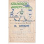 CHELSEA Programme Shamrock Rovers v Chelsea Friendly match in Dublin 2/5/1955. Championship season