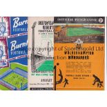 BURNLEY 1960/1 Thirty one domestic programmes, 18 homes and 13 aways. Generally good