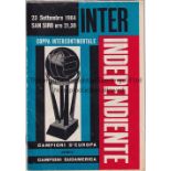 1964 INTERCONTINENTAL CUP Inter Milan v Independiente (2nd Leg) played 23 September 1964 at the