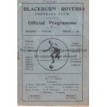 BLACKBURN ROVERS V ARSENAL 1948 Programme for the League match at Blackburn 15/11/1947 in Arsenal'