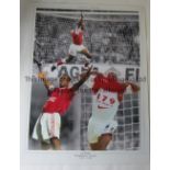 IAN WRIGHT AUTOGRAPH A signed 16" X 12" colour montage of the Arsenal legend. Signed in black