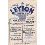 LEYTON Programme Southern Counties v Northern Counties at Leyton 22/10/1932. Staple rust. No